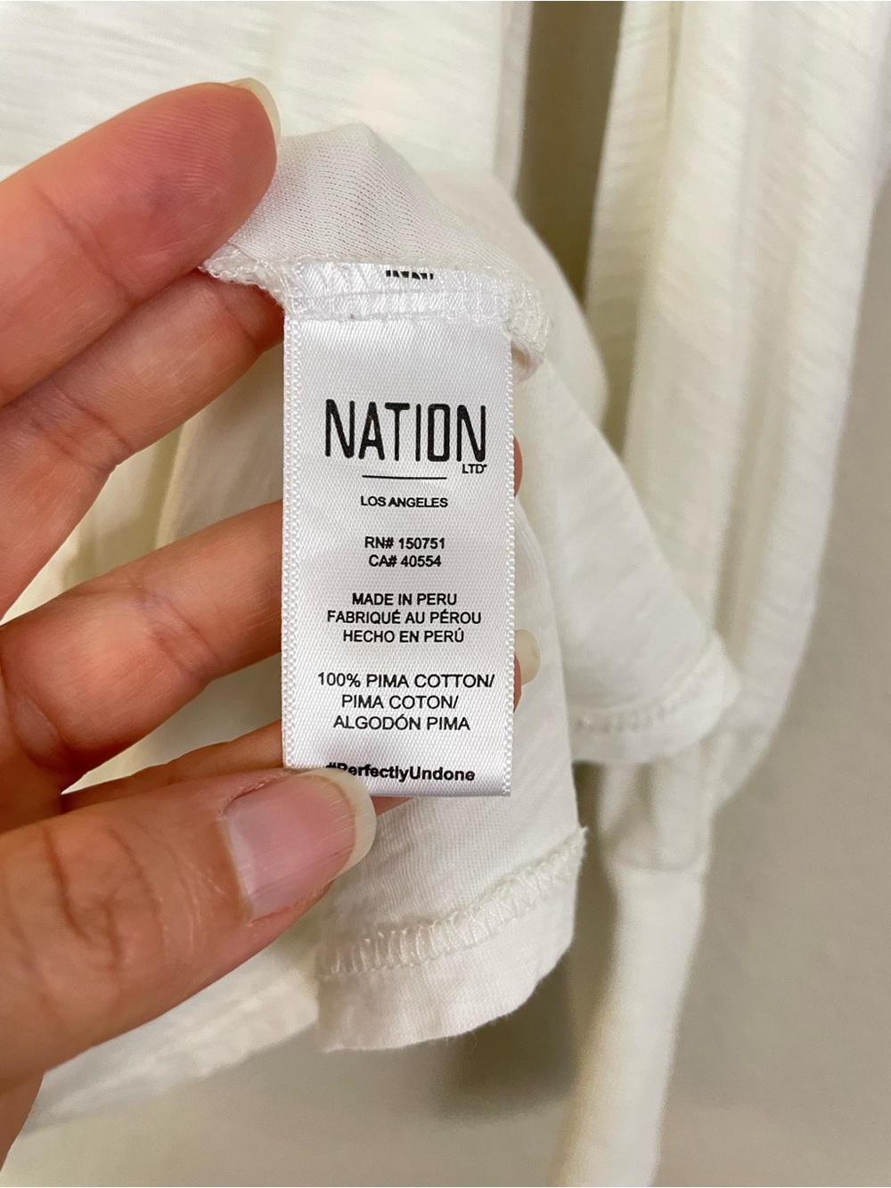 Nation LTD Off White Romy Puff Long Sleeve Pima Cotton Crewneck Top Size XS - Picture 8 of 9